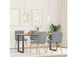 Vidaxl Cadeiras De Jantar 4 Pcs Tecido Cinzento-claro