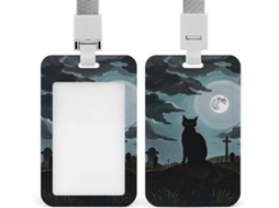 Clipe Crachá, Gatinho Preto Fofo Com Temática Cristã, Porta Crachá Com Cordão, Porta Crachá De Identificação