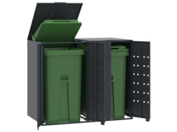 Vidaxl Abrigo Para 2 Caixotes Do Lixo 138x79x117 Cm Aço Antracite
