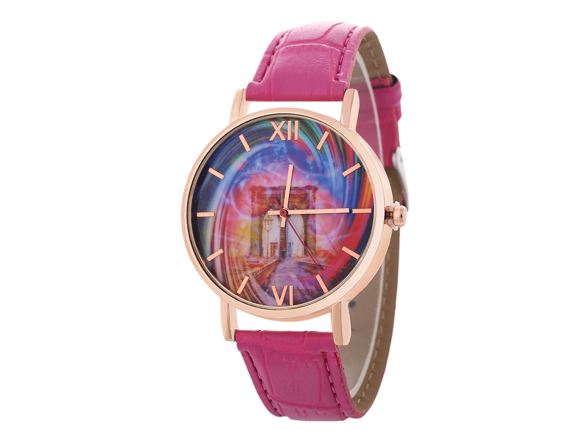Relógio de Pulso Casal Unissex Elegante de Quartzo Moda Presente (vermelho Rosa)