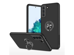 Para Samsung Galaxy S21 5g Pc Tpu Capa Protetora Magnética À Prova De Choque Com Suporte De Anel Invisível