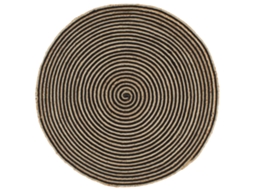 Vidaxl Tapete Artesanal Em Juta Com Design Em Espiral Preto 90 Cm