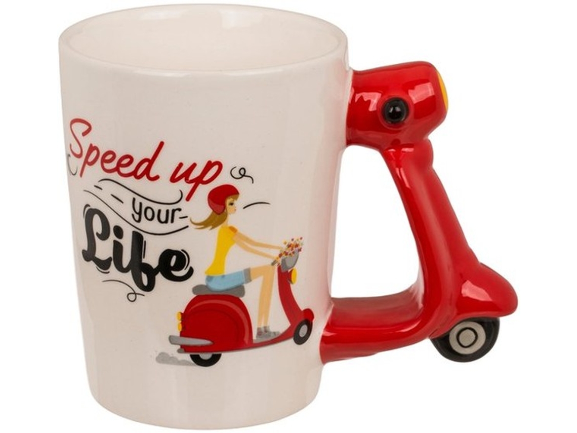 Cafézinho 300 Ml - Copo Cerâmico - Design De Scooter