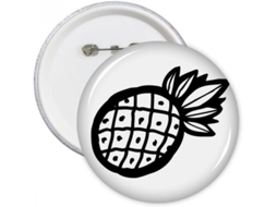 Diythinker Pins Redondos com Desenho de Abacaxi Preto em Linha, para Decoração Roupas, Presente, 5 Peças, Mult