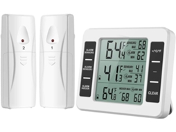 Termômetro Sem Fio Com 2 Sensores, Monitoramento Digital De Temperatura, Alarme Para Casa, Jardim E Estufa