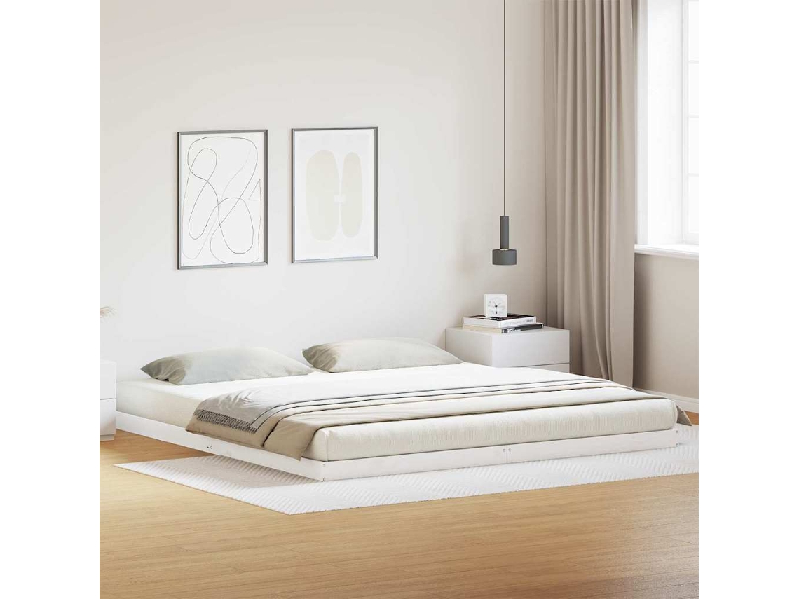 Vidaxl Estrutura de Cama de Chão Branco 213,5 X 204 X 9 Cm