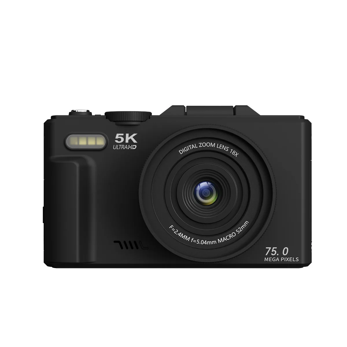 (preta) Câmera Digital Sem Espelho Com Tela Articulada, Câmera Digital 5k Com Flash Integrado