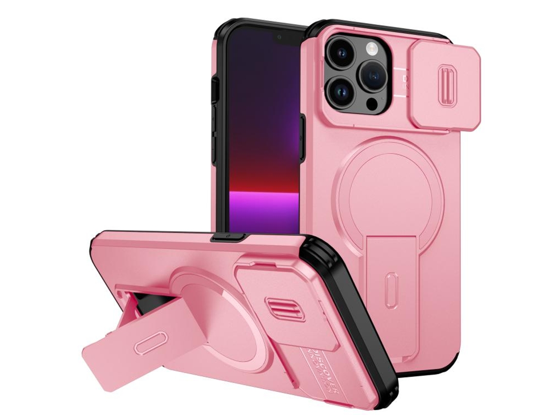 Capa Com Suporte Magsafe Para Iphone 13 Pro Max - Abertura Deslizante Com Proteção De Câmara