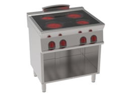 Placa De Cozinha Vitrocerâmica 4 Zonas Quente Em Suporte Aberto 800x700x900 Mm 8600 W 400/3v 35810617 Eurast