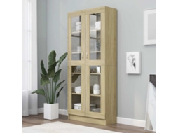 Vidaxl Armário Vitrine Derivados De Madeira Carvalho Sonoma