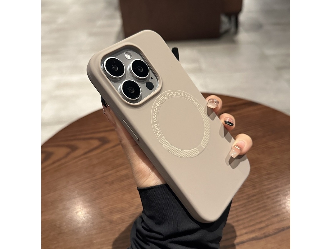 Capa Para Iphone 17 Pro Cinza Grafite Em Silicone Líquido Genuíno Com Ímã E Resistente A Impactos