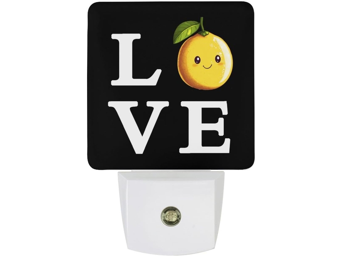 Luminária de parede Love Happy Lemon com sensor crepuscular