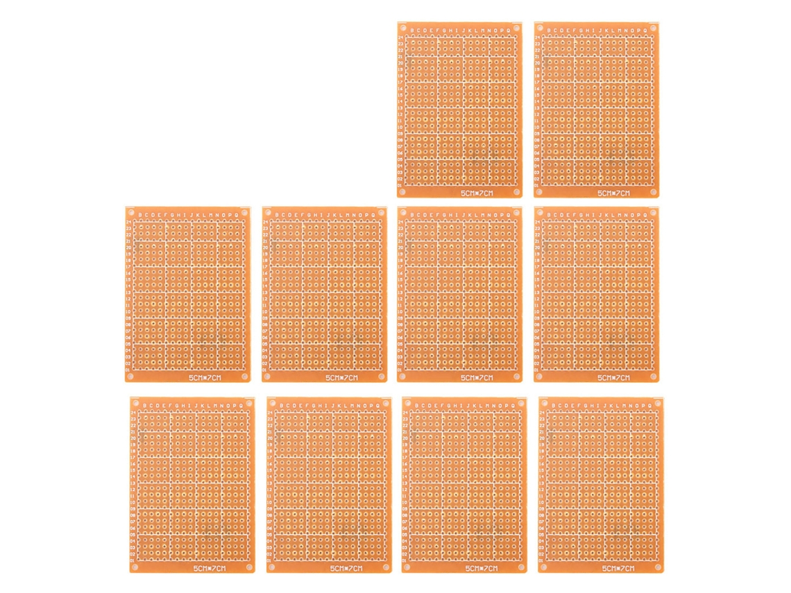 10pcs protoboard universal 5x7cm com furos pré-perfurados | S/MARCA