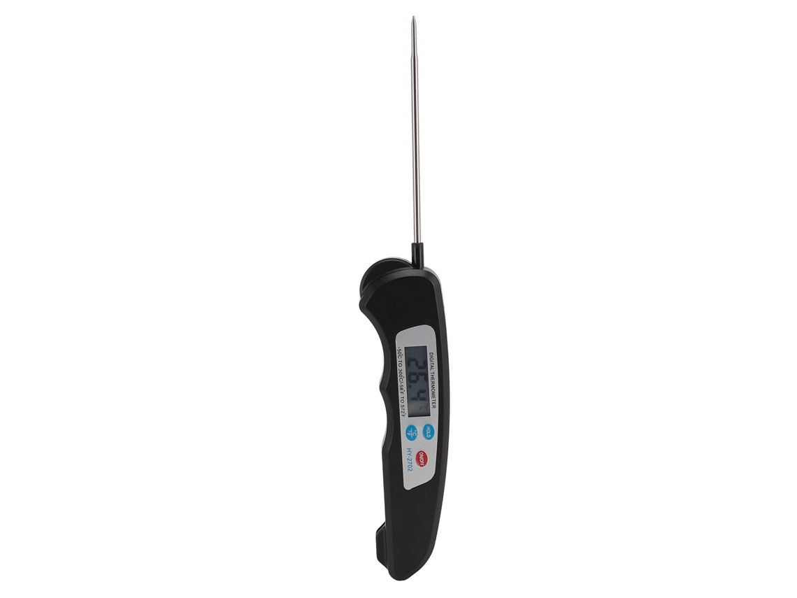 Termómetro Digital De Carne De Sonda Larga Plegable Para Cocina Barbacoa Exterior Negro