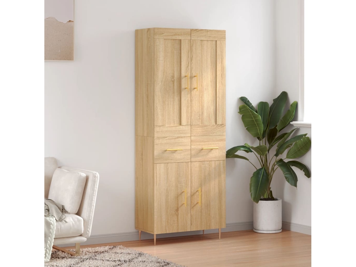 Vidaxl Armário Alto 69,5x34x180 Cm Derivados De Madeira Cor Sonoma