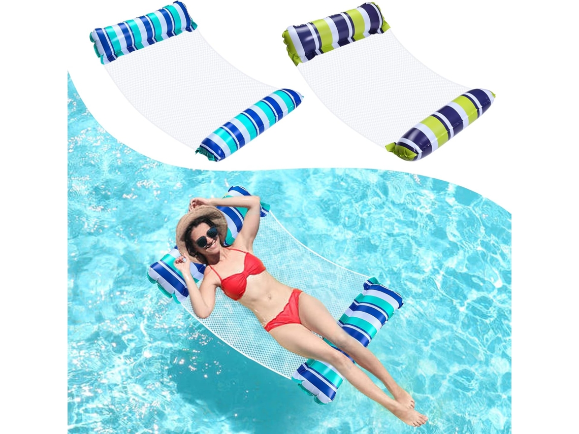 Conjunto De 2 Redes Flutuantes Para Piscina, Cama Inflável Premium, Espreguiçadeira Para Piscina.