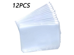 2026 12 Capas Separadoras com Abas para Pasta de 6 Buracos Tamanhos A5/a6/a7, Translúcidas de Pvc para Organizar Documentos