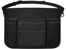 Organizador de cintura para restaurante com compartimentos para sacolas, argola em D, suporte para acessórios, tecido resistente.