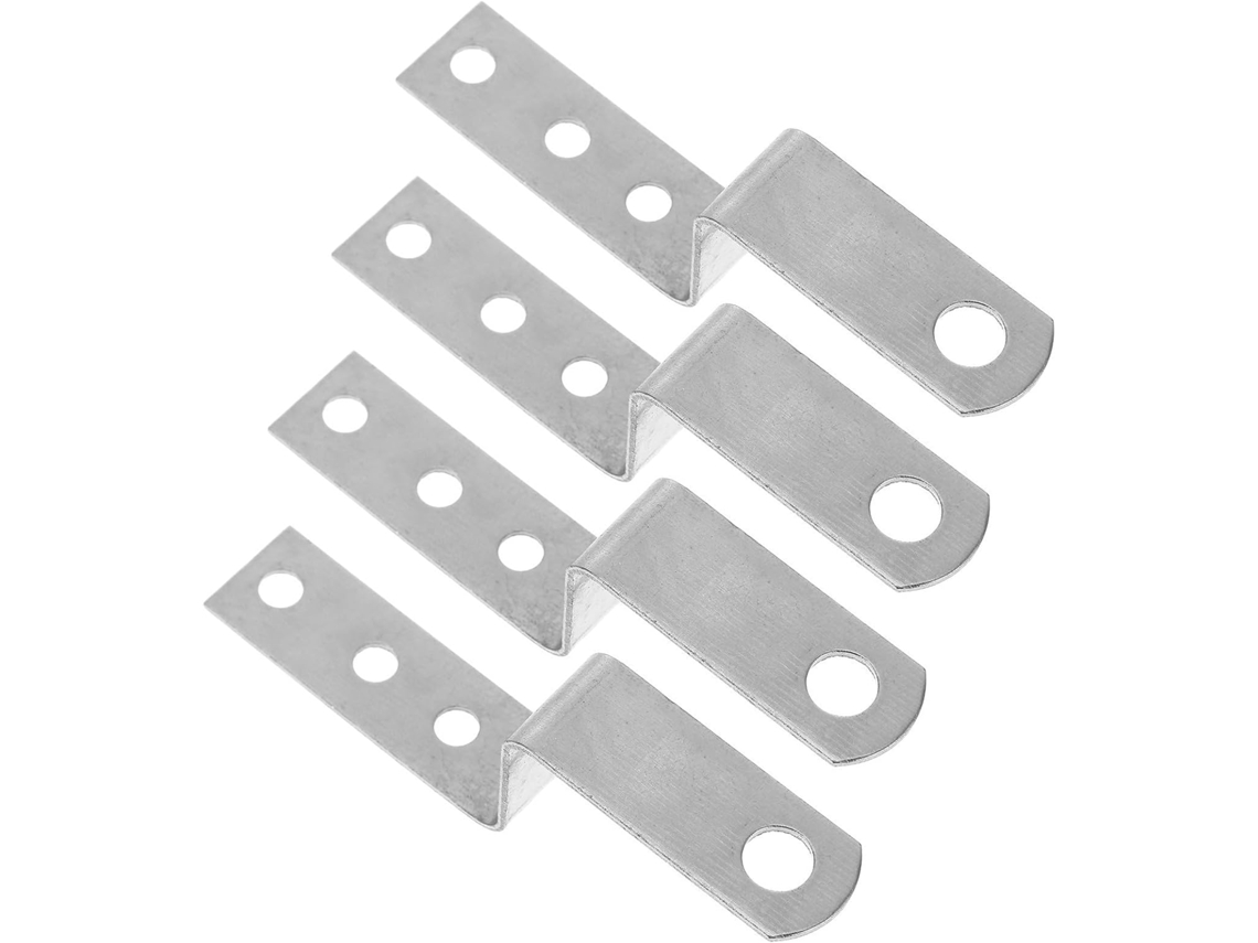 Conjunto De 4 Suportes De Canto Em Forma De Z Em Ferro Prateado Para Móveis.
