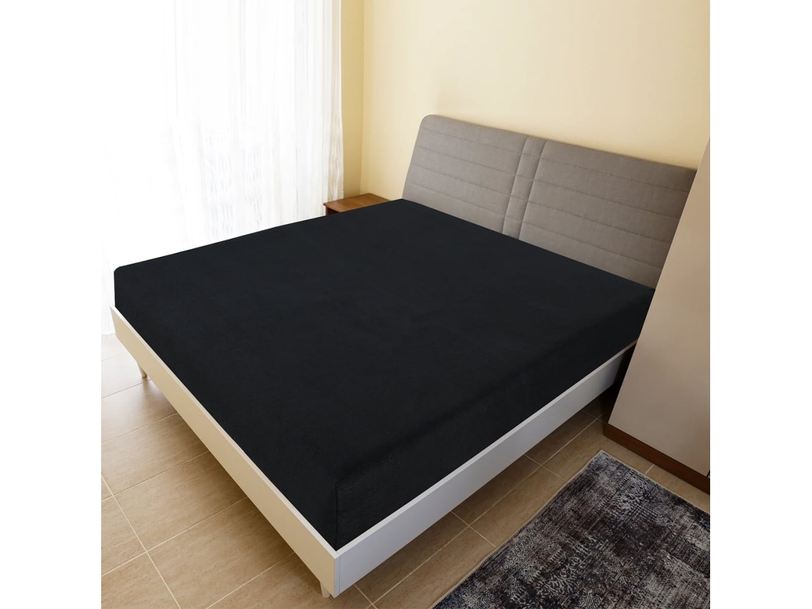 Vidaxl Lençol Ajustável 100x200 Cm Algodão Jersey Preto