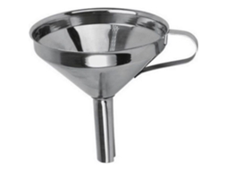FUNIL DE AÇO INOX COM PEGA UTENSÍLIOS DE COZINHA 10 CM EQUINOX