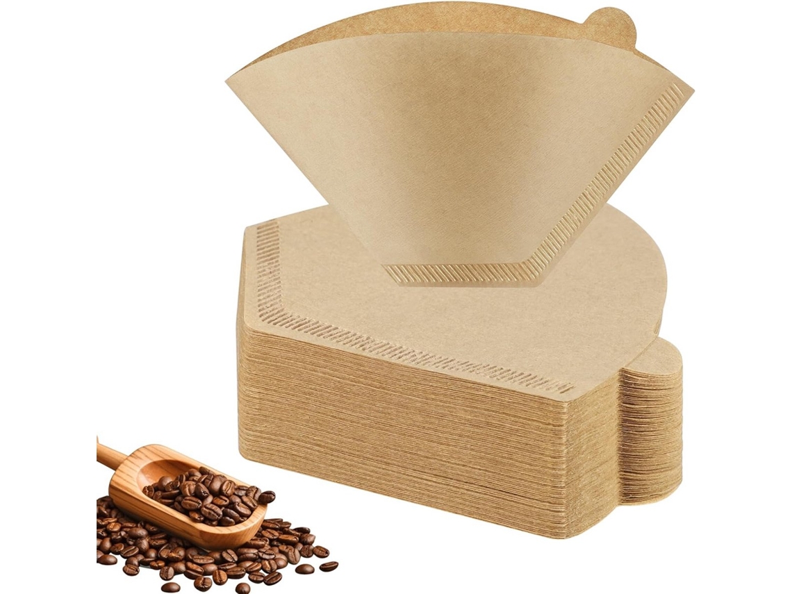 Filtro De Papel Para Café, 200 Unidades, Não Branqueado, Em Formato Leque. Clássico, Cesta Cafeteira Filtro.