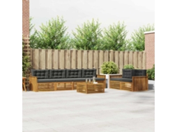 Vidaxl Conjunto De Sofás Para Exterior 7 Unid. Natural E Antracite