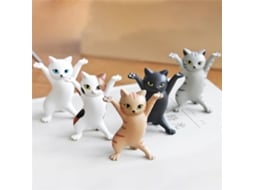 Ats 5pcs Modelo de Gato Bailando Con Manos Levantadas Figuras de Gato Ornamentos Juguetes para Niños Habitación Estudio