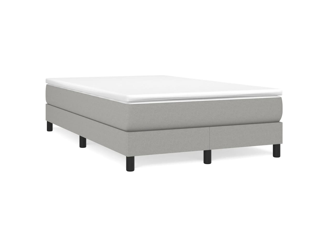 Vidaxl Cama Boxspring Com Colchão 120x190 Cm Tecido Cinzento-claro