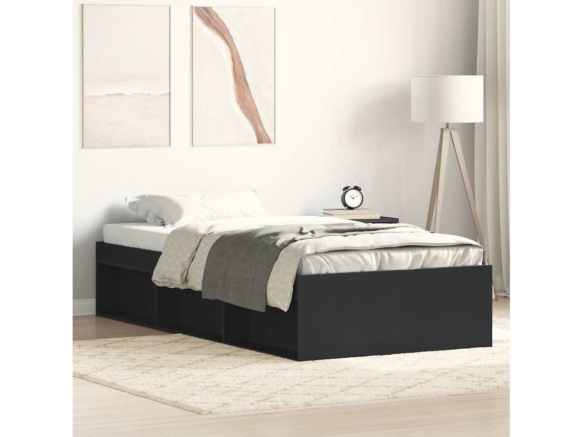 Vidaxl Estrutura De Cama 90x190 Cm Preto