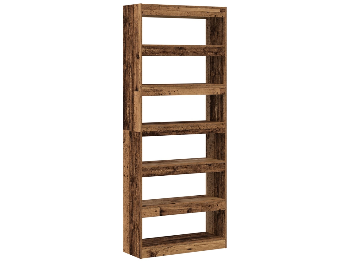 Conjunto 1 Gabinete De Livros Vidaxl Castanho Derivados De Madeira (80 X 30 X 198 Cm)