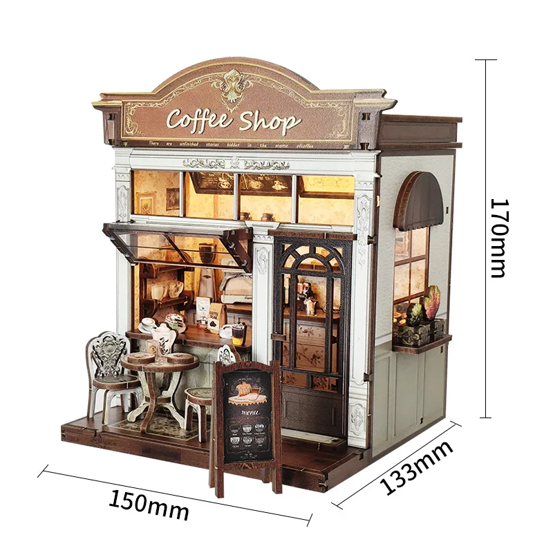 Kit de Casa em Miniatura 3d "café Encounter" para Montar MDUG