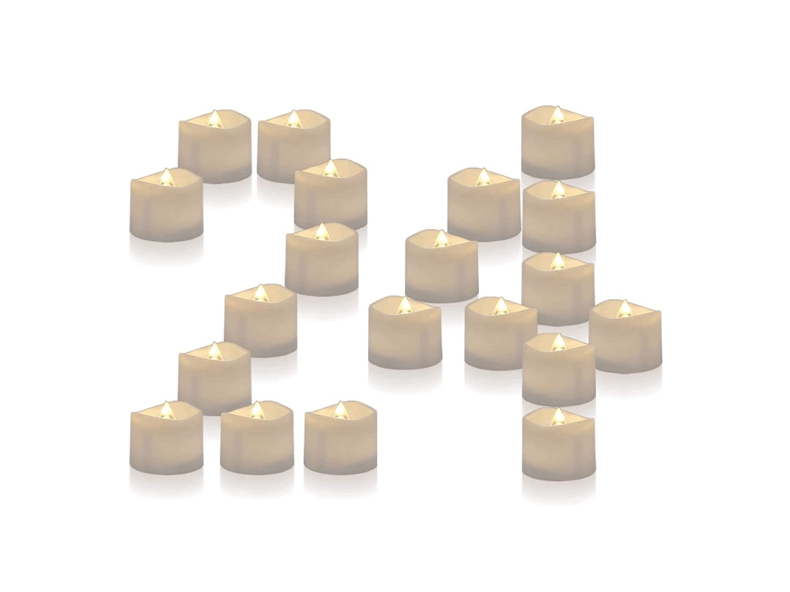 Velas Alimentadas Por Bateria 24 Luzes Led para Chá Velas Sem Chama para Casamentos Mesas Presentes Ao Ar Livre