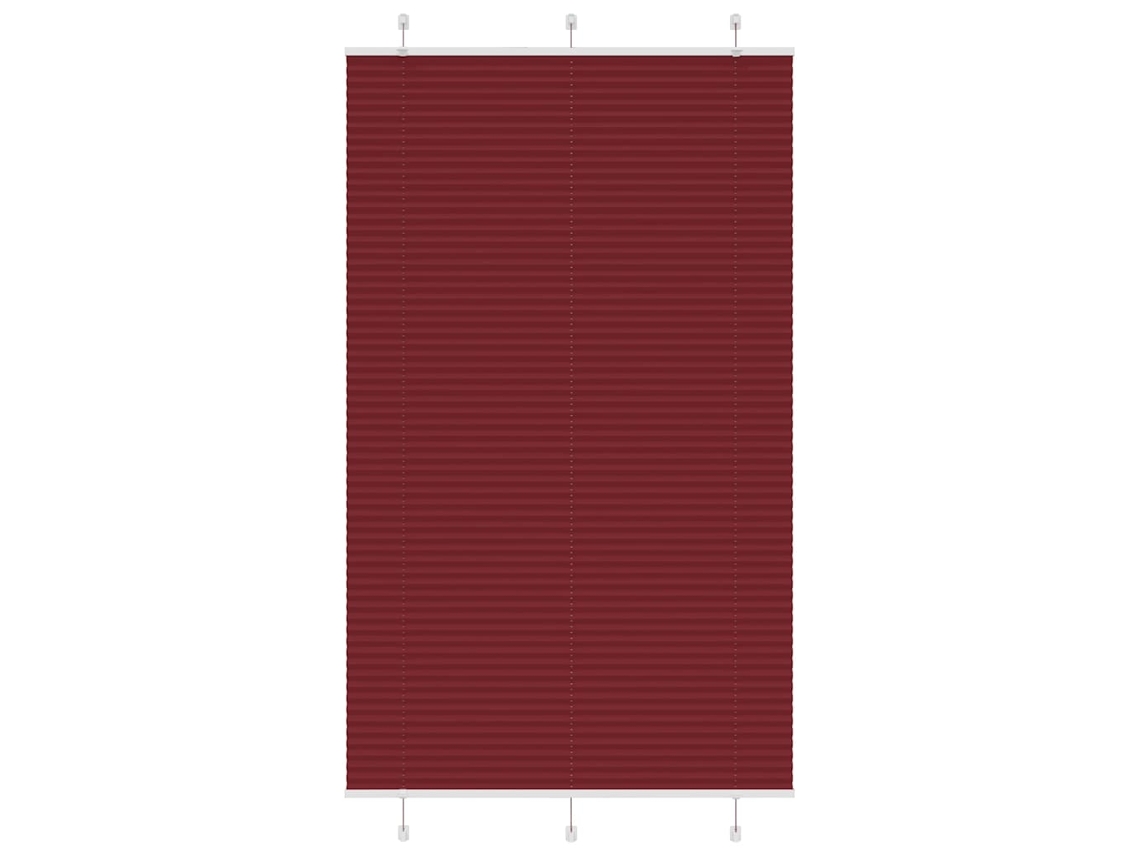 Vidaxl Plissado Cego Bordéus Vermelho 115x200 Cm Largura Tecido
