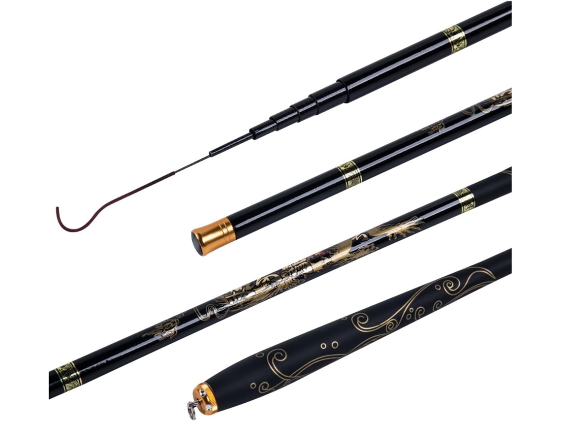 3,6 M Vara Pesca Telescópica Ultraleve Fibra Durável Iniciantes Portátil Fácil