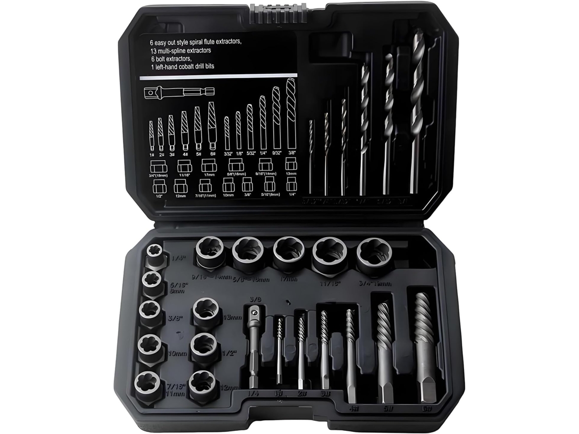 Conjunto de ferramentas SFUSHOS, de 26 peças, para extração de parafusos