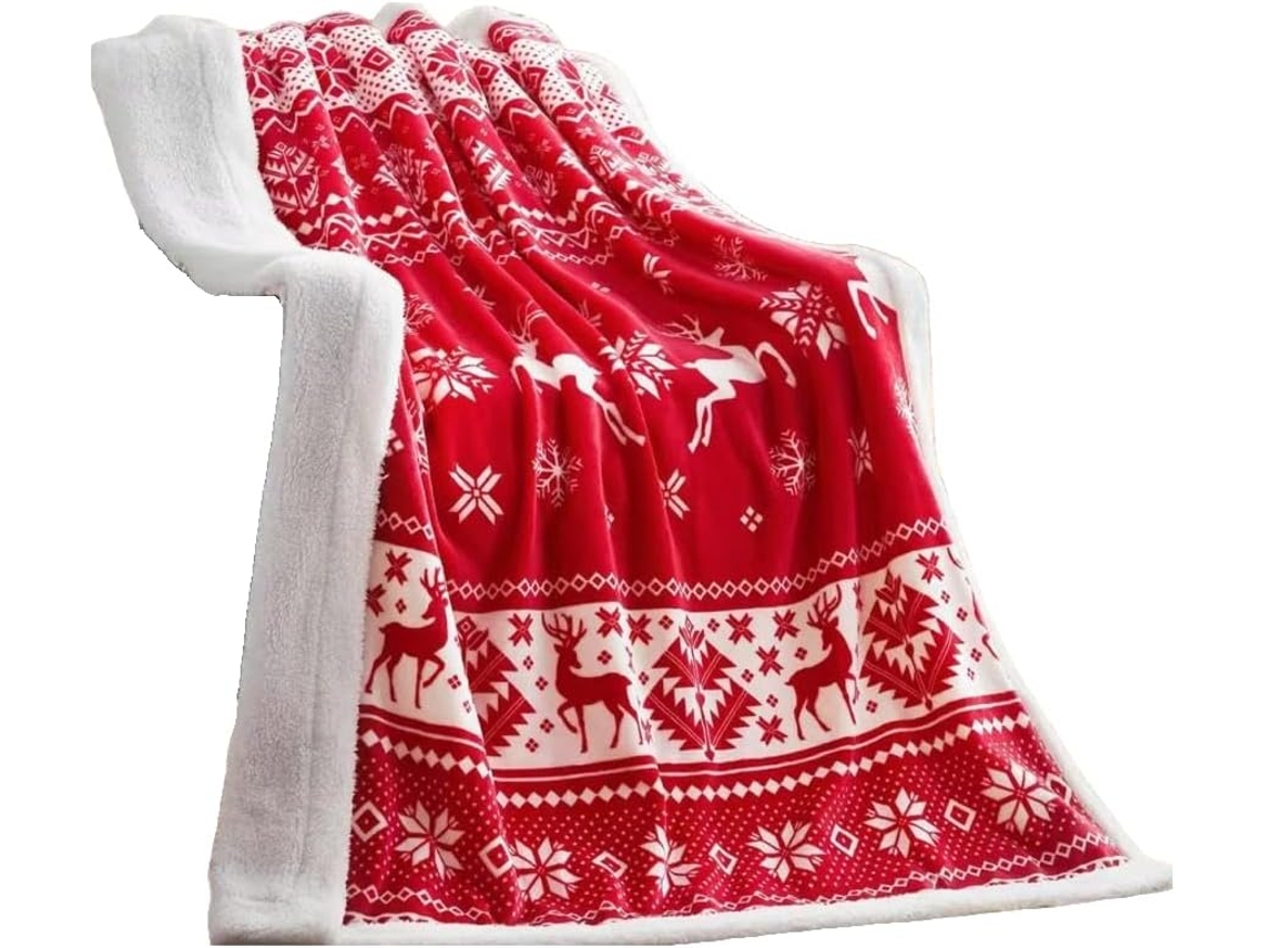 Manta de Natal Syjym em Flanela Macia e Quente para Decoração Natalina Aconchegante o Sofá, Macio, Quente, Ide