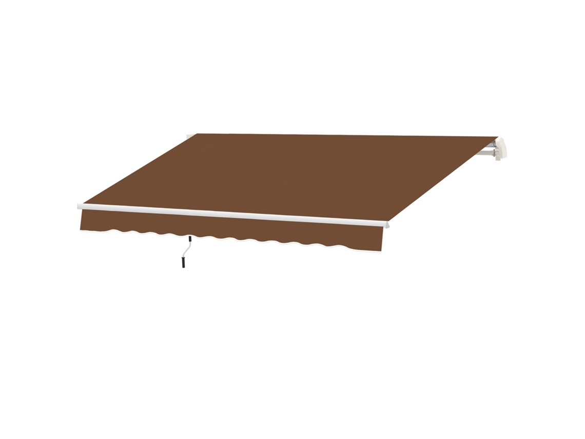 Toldo de Parede Articulado Alumínio Coffee resistente com manivela, cobertura poliéster, 295x245cm S/MARCA