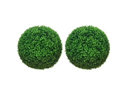 Conjunto De 2 Bolas De Buxo Artificial De 40 Cm Para Decoração Verde Interna Ou Externa Ch