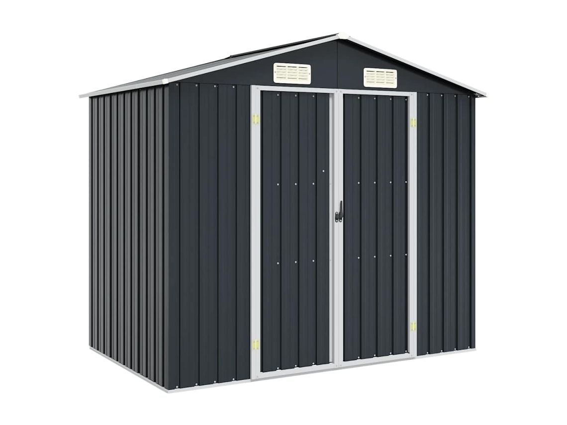 Vidaxl Abrigo De Jardim 205x129x183 Cm Aço Galvanizado Antracite