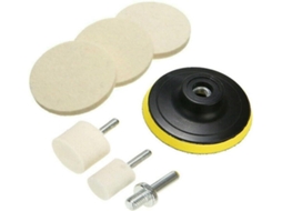 Kit De 7 Peças Para Polimento Automotivo Com Boinas Lã E Removedor