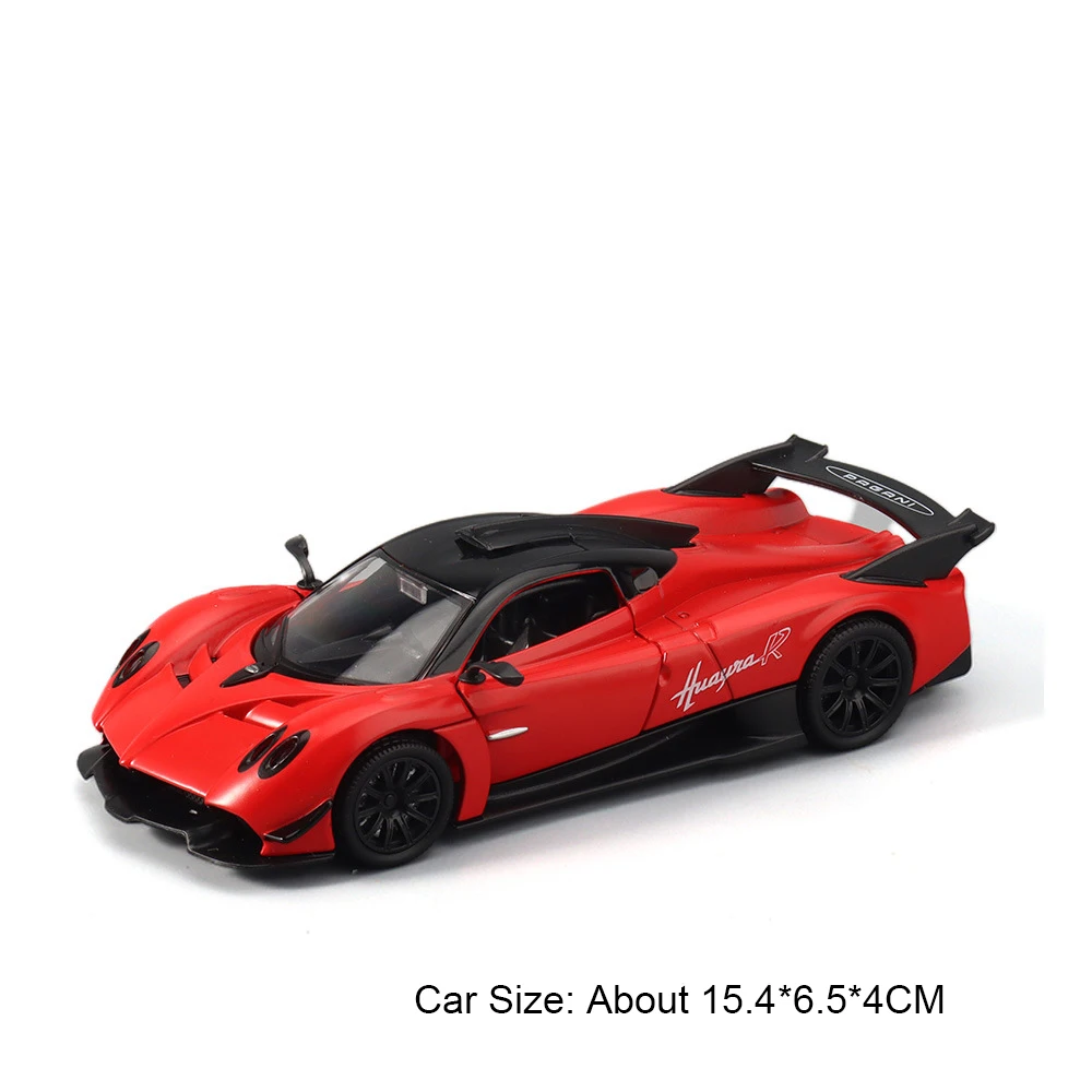 (huayra R Vermelho) Modelo De Carro Esportivo Em Escala 1:32 Com Funções De Som E Luz, E Portas Que Podem Ser Abertas.