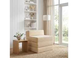 Vidaxl Sofá Cama Dobrável Creme 200 X 70 X 15 Cm