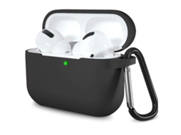 Capa Vaxiuja Para Airpods 3ª Geração Silicone Preto (proteção 360°, Mosquetão, Carregamento Sem Fios)