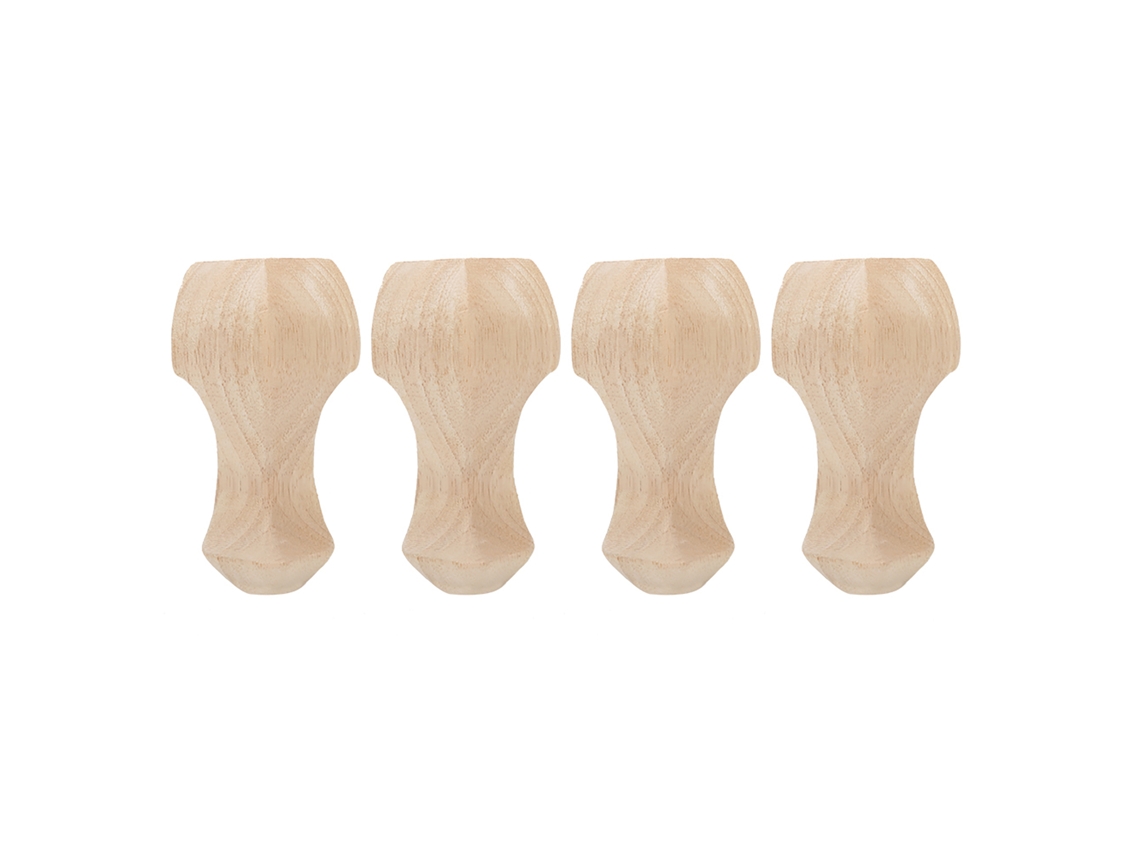 Peças De Pernas De Madeira Gravadas Para Móveis Mesa De Café Sofá Tv 12x6cm