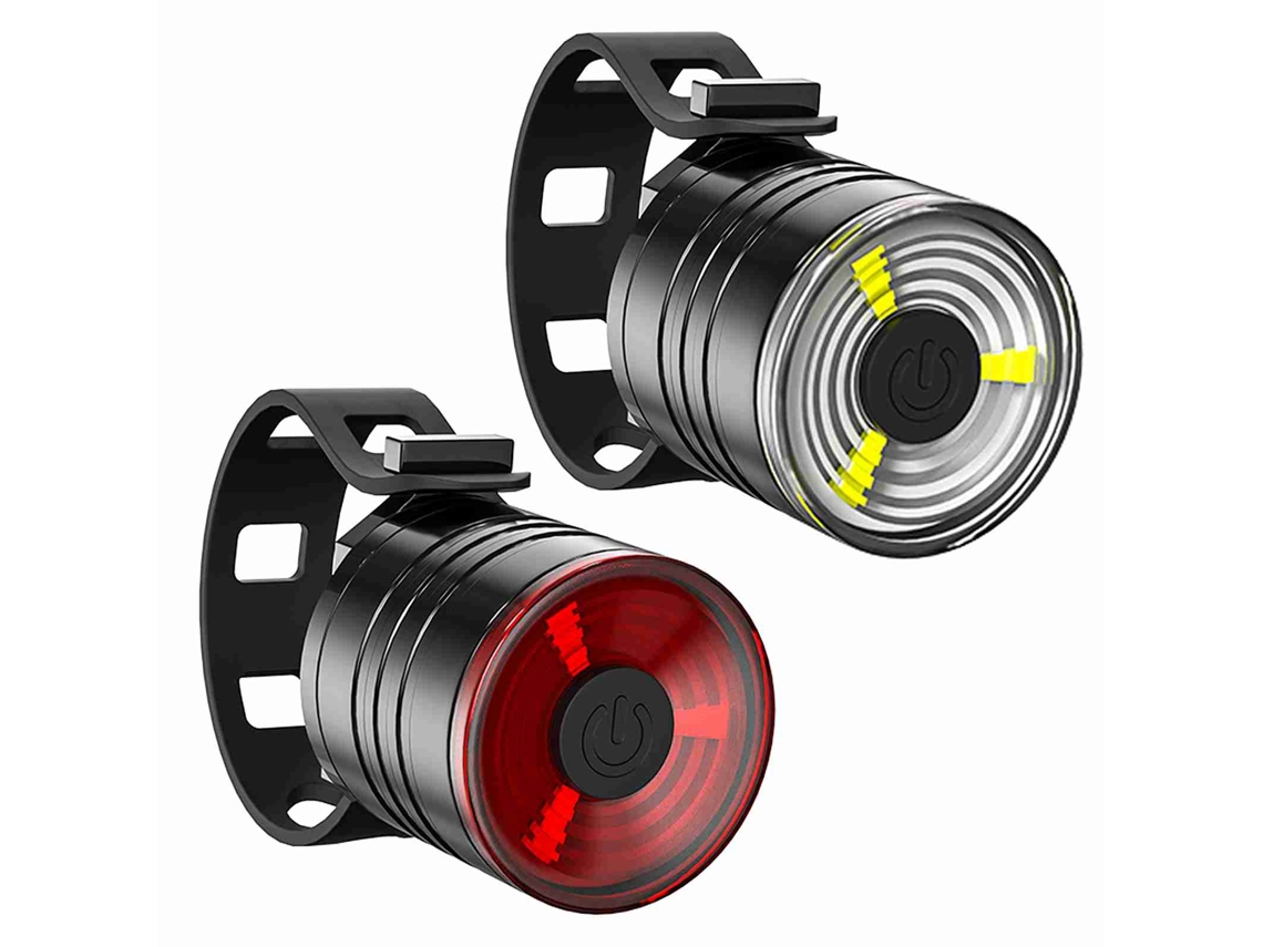 Luz De Bicicleta Dianteira E Traseira À Prova De Água Com 3 Modos De Iluminação Aço Alumínio Acessório Para Ciclismo