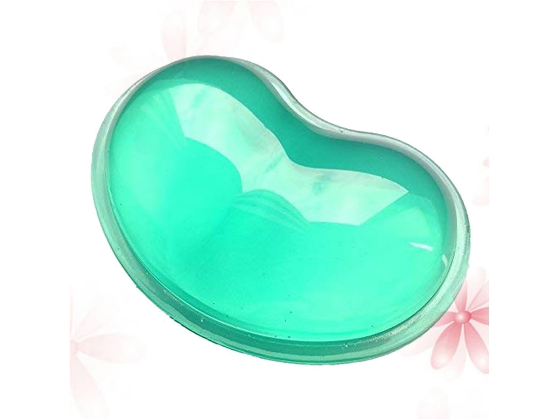 Apoio De Pulso Ergonômico Em Silicone Verde Em Formato De Coração Com Almofada Flexível