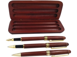 Conjunto De Escrita Homoyoyo 3 Peças Com Caixa Madeira: Caneta