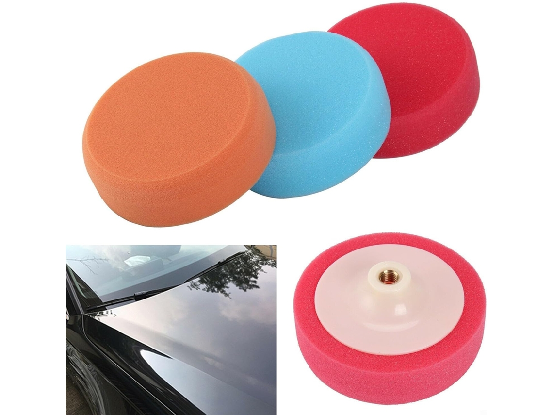 Conjunto De 3 Discos Polimento Rosqueados 150mm Para Carros, Cabeças