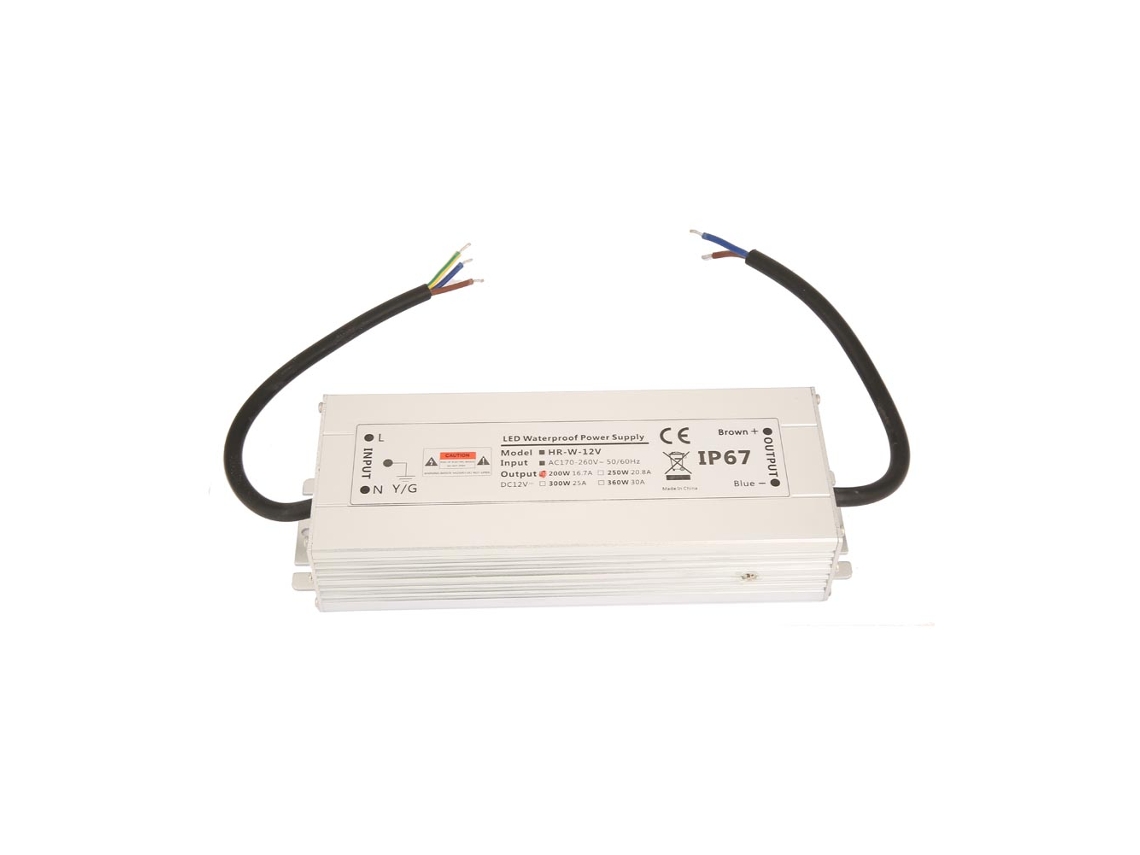 Laxiscreed Fonte De Alimentação Led 200w Ip67 À Prova D'água 12v